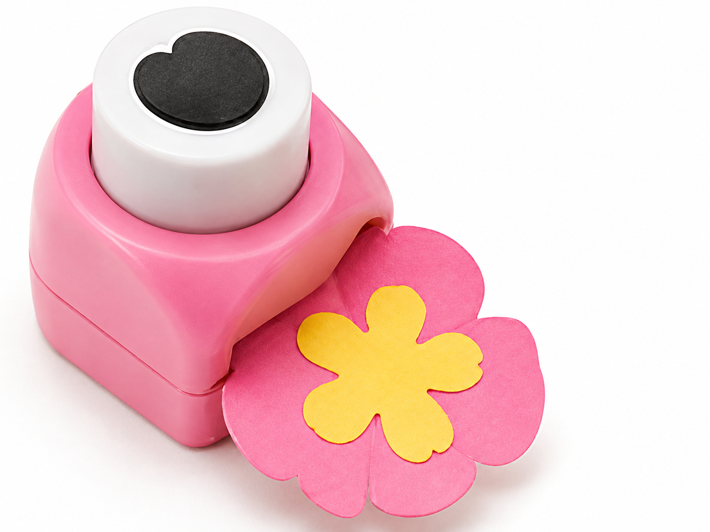 Punched flower shapes coming out of the punch