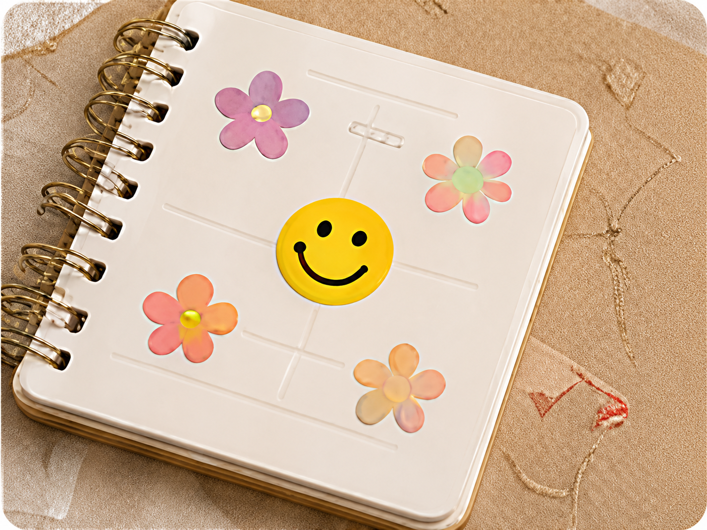 Journal page decorated with punched shapes
