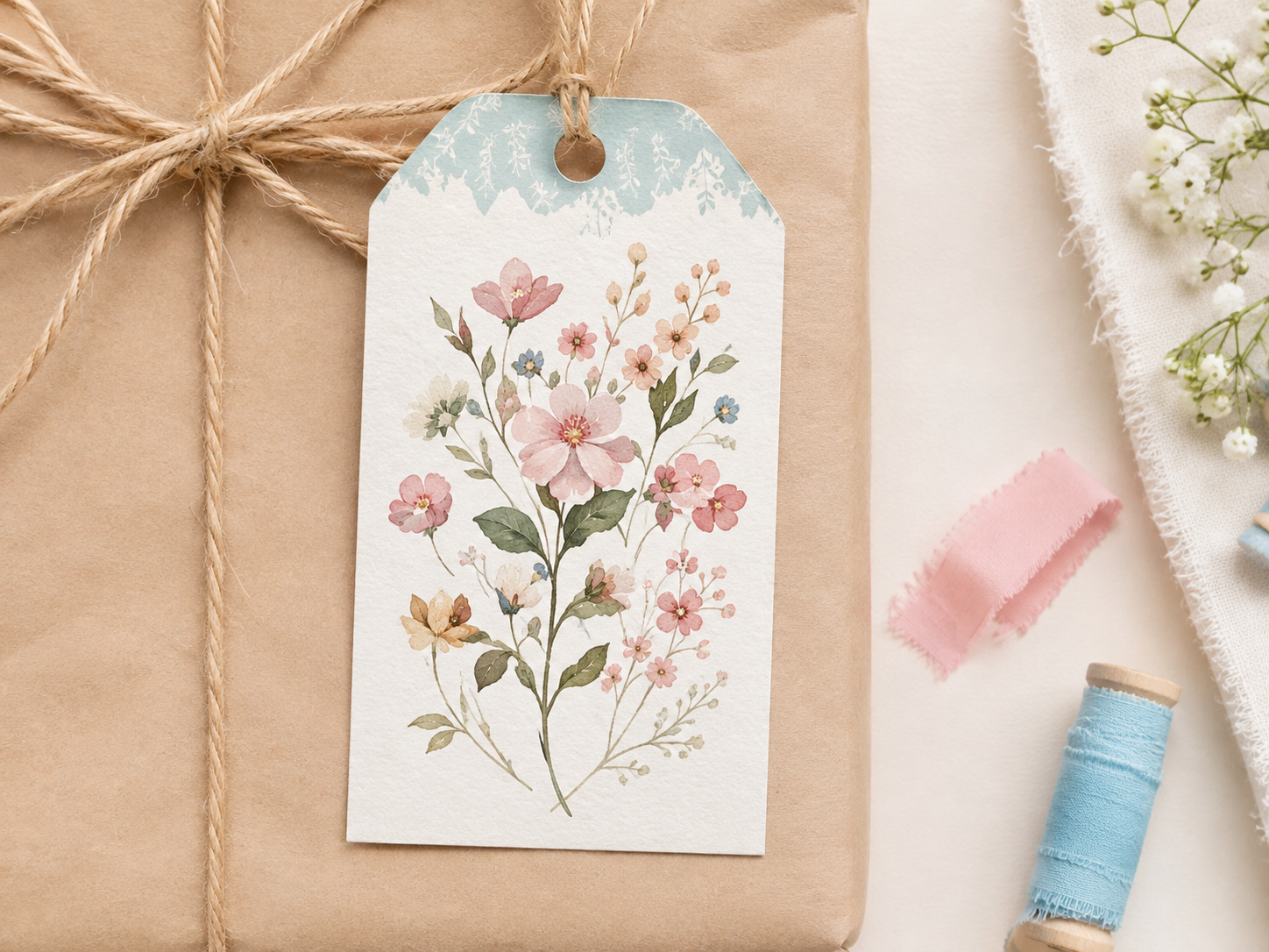 Scrapbook layout with layered paper shapes