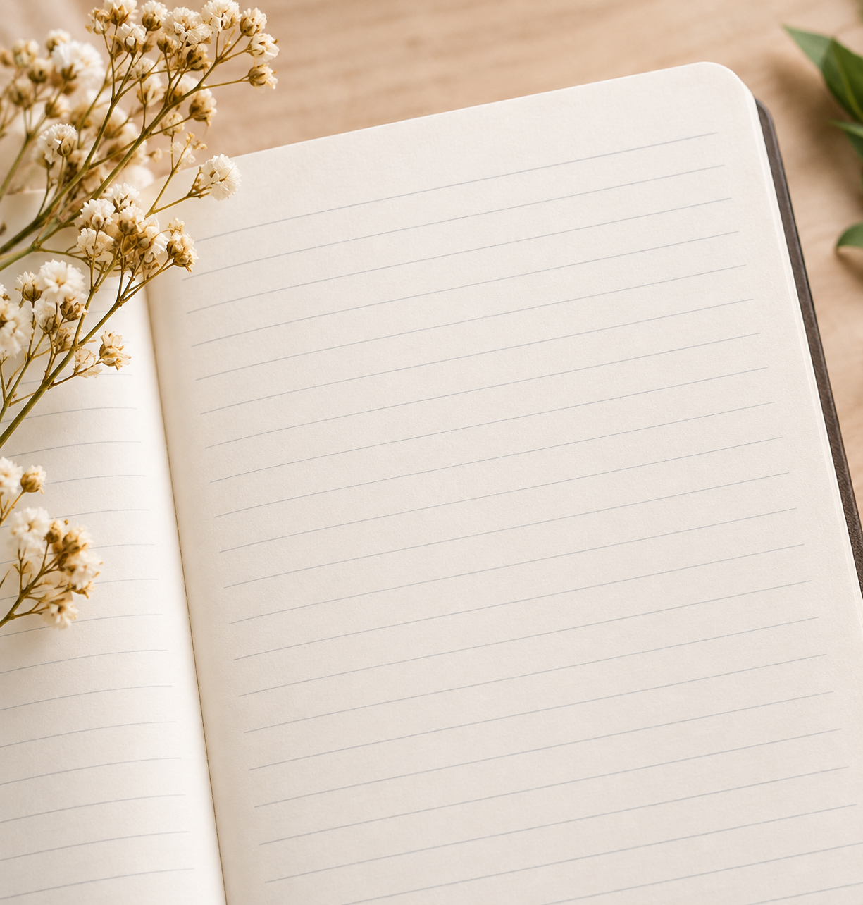 Plain blank notebook page