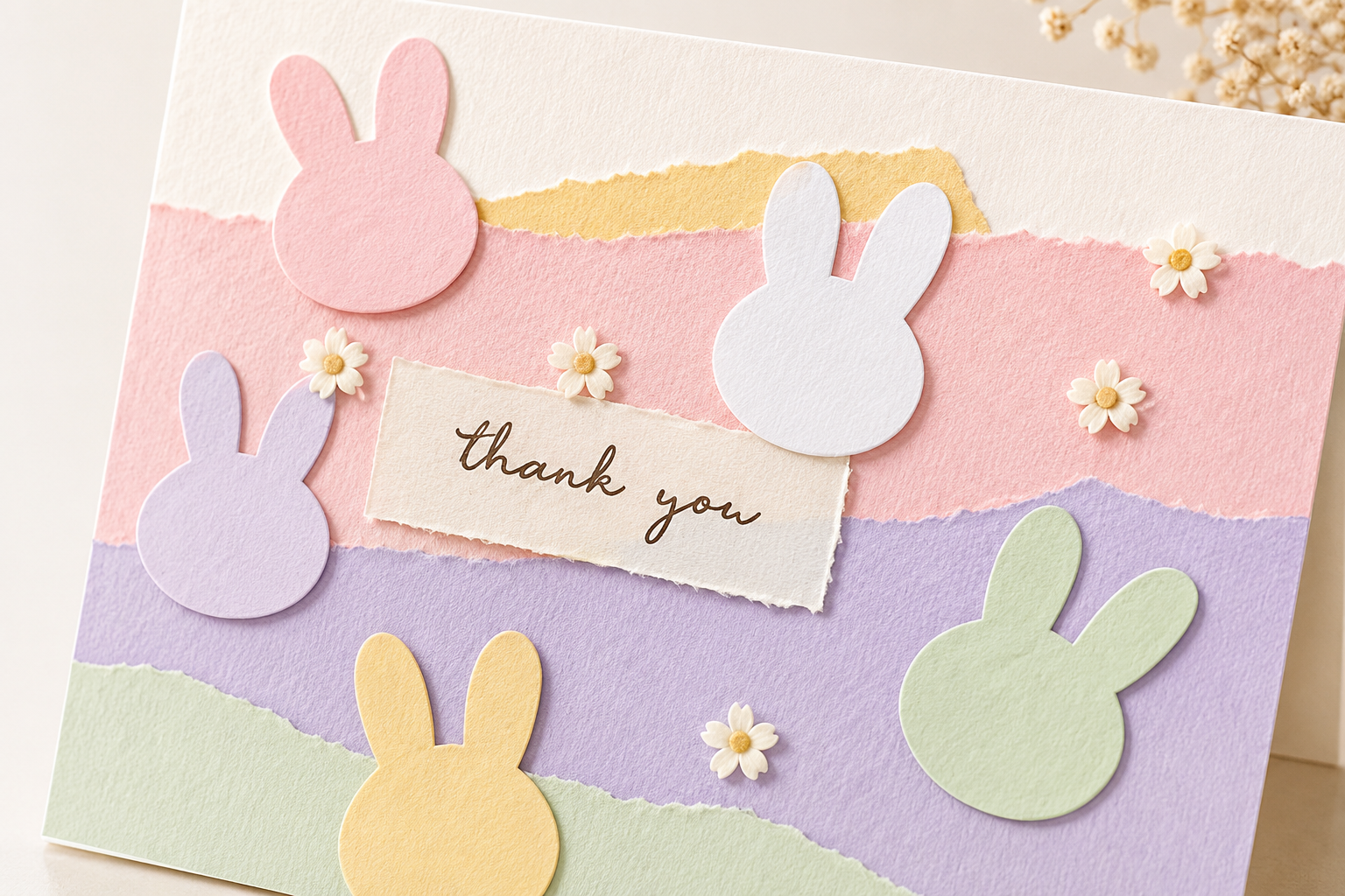 Handmade greeting card with punched detail