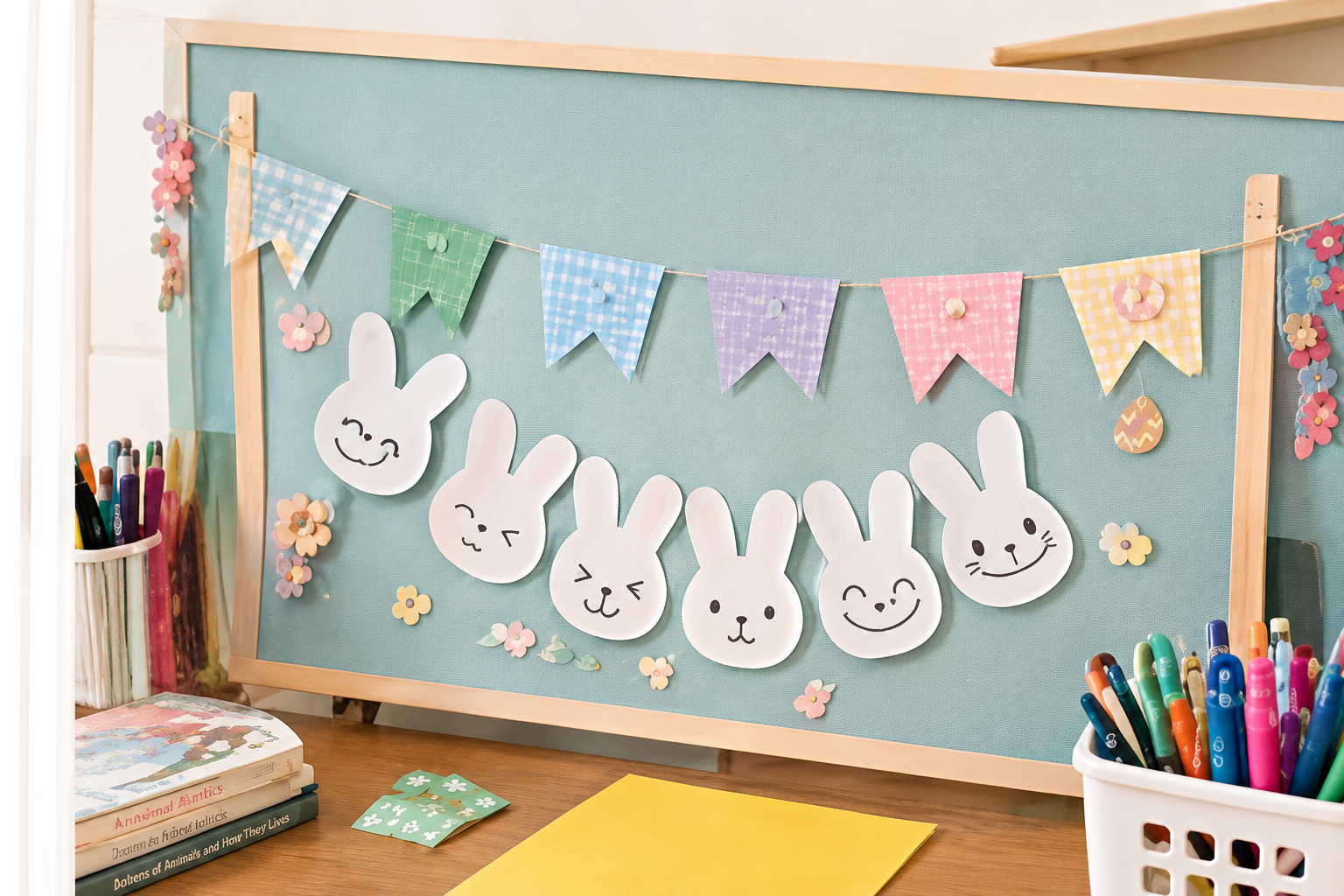 Colorful punched shapes for classroom crafts