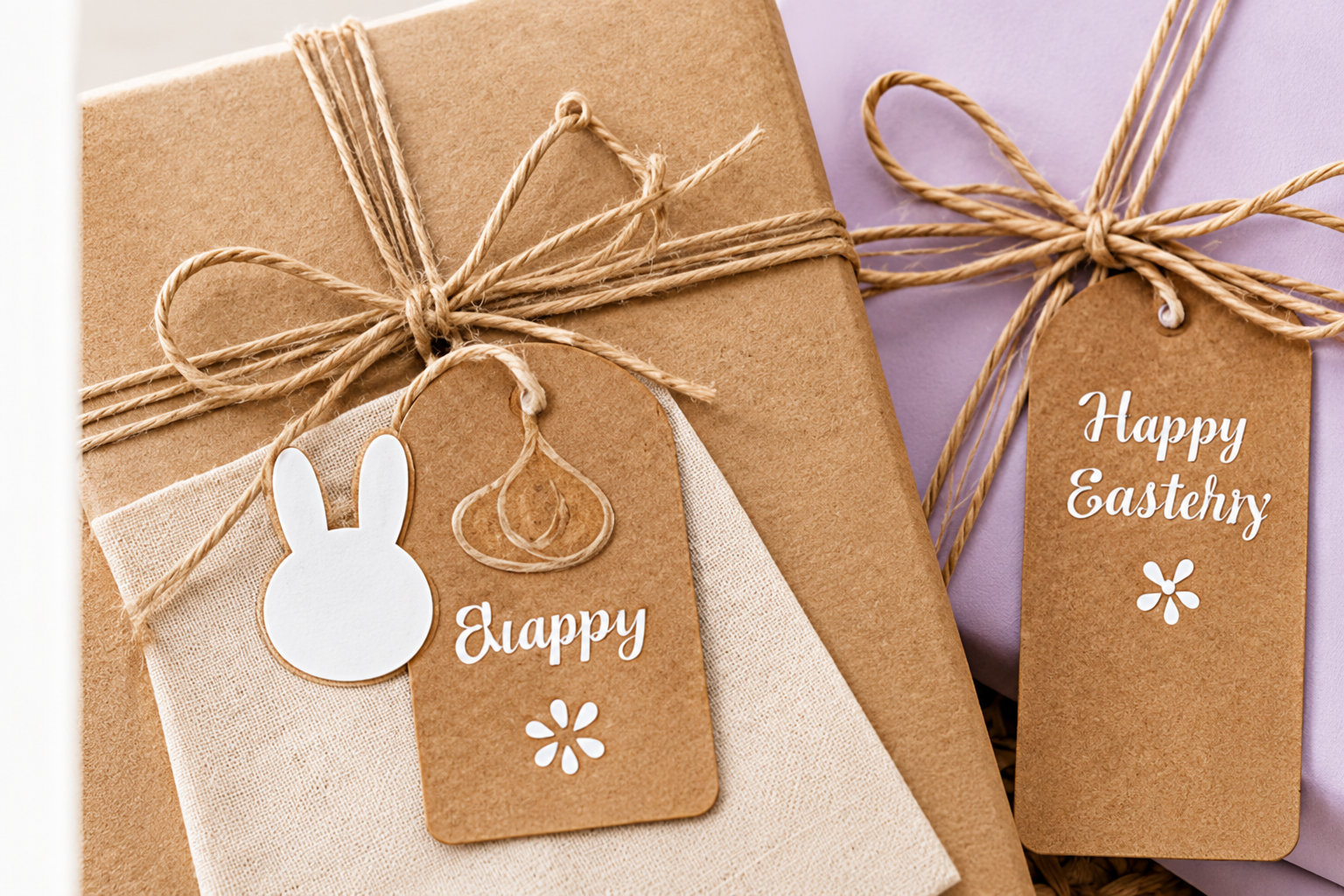 Gift tags with punched shapes and twine